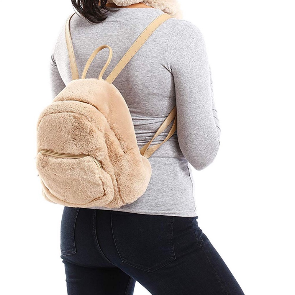 Soft Faux Fur Fuzzy Mini Backpack